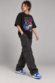 Pop The Hood Midnight Tune oversized T-shirt side view