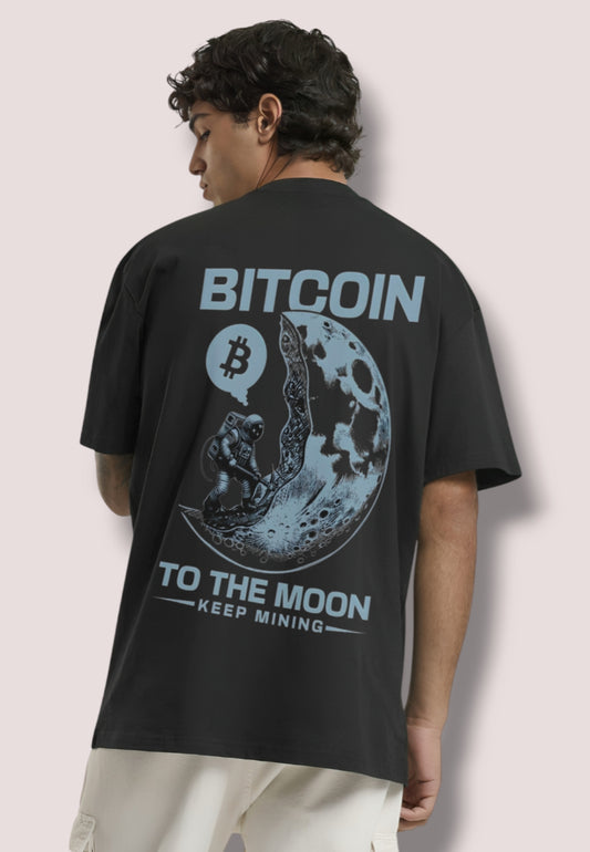 Bitcoin To The Mood black oversized tshirt