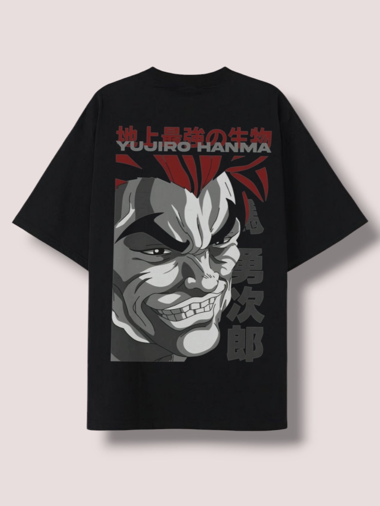 YUJIRO HANMA ANIME Black oversized t-shirt