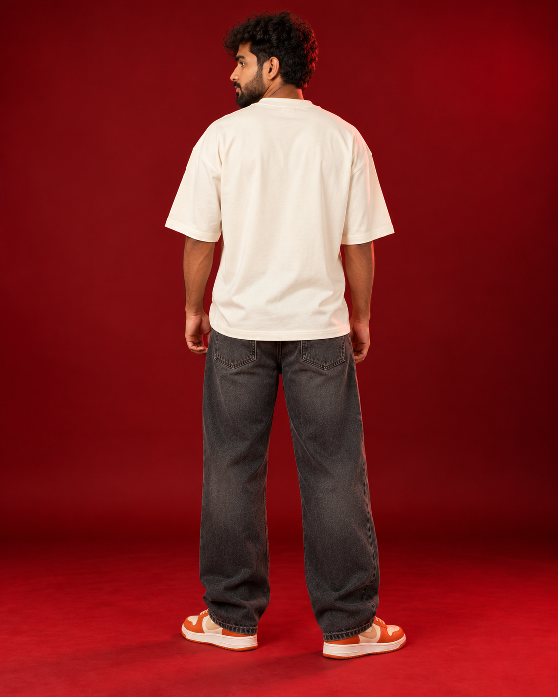 AAPLICH HAWA Marathi typography offwhite tee Back view