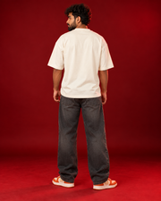 AAPLICH HAWA Marathi typography offwhite tee Back view