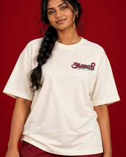 AMAITHI Tamil typography offwhite tee Close view