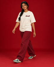 AMAITHI Tamil typography offwhite tee Side view
