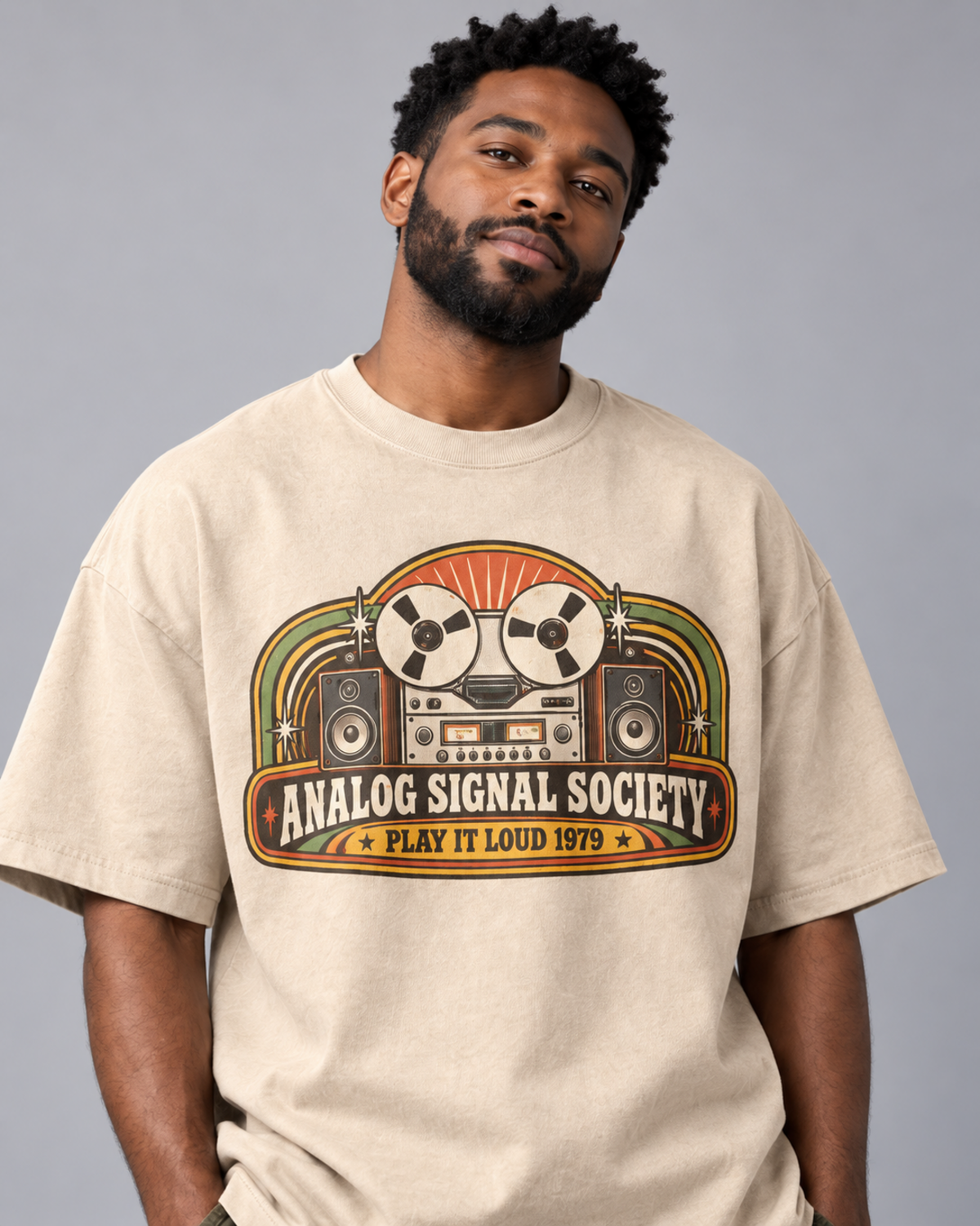 ANALOG SIGNAL SOCIETY oversized T-shirt — Close-up