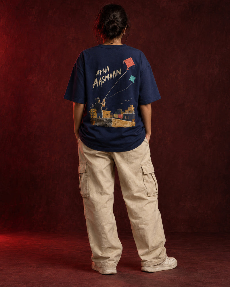 APNA AASMAAN Oversized T-Shirt – Navy