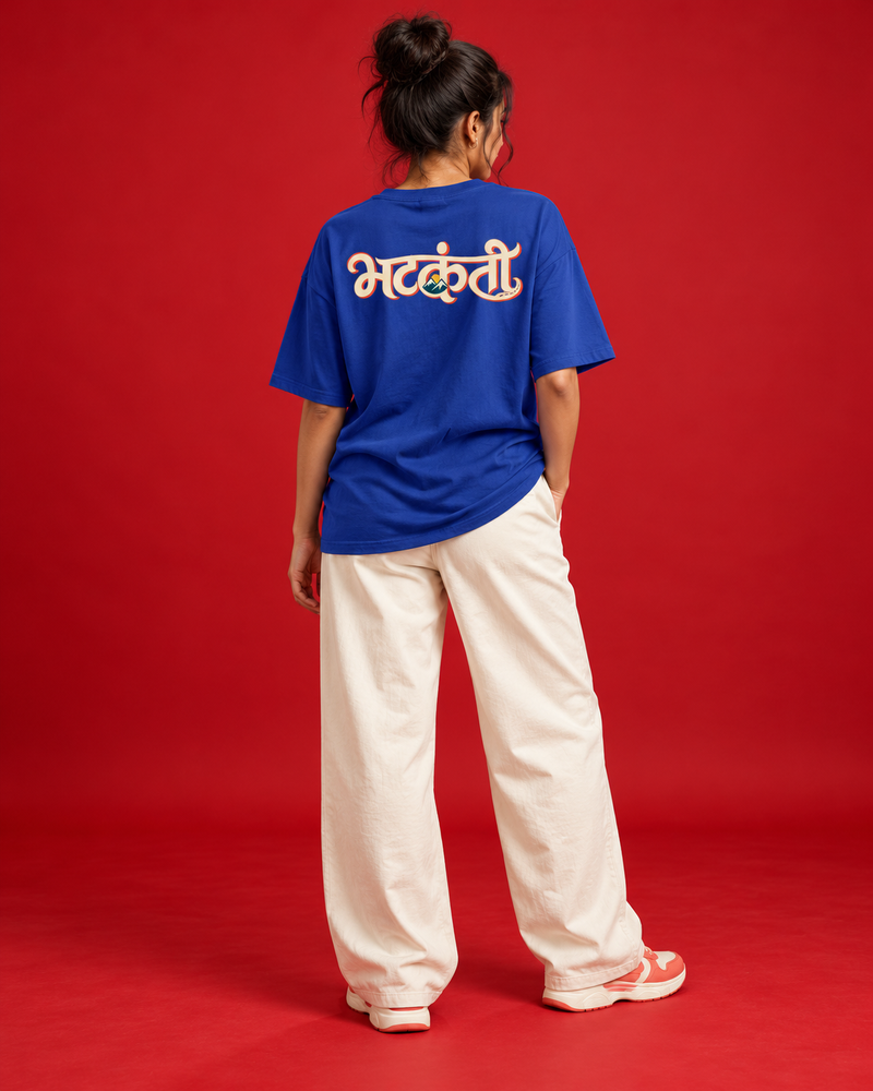 BHATKANTI — WOMEN'S BLUE OVERSIZED T-SHIRT