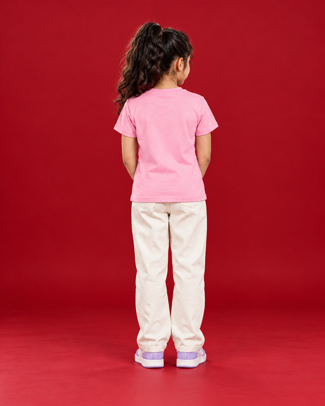 Bloom and Grow pink kids tee plain back