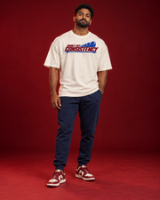 BUILT BY CONSISTENCY men's offwhite tee wide upper chest print