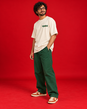 Chahabaaz off-white oversized Marathi typography T-shirt side