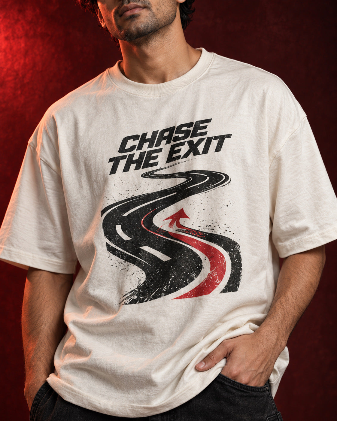 Racetrack print close-up