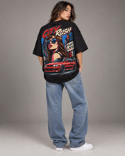 City Rush Hustle women oversized T-shirt full back