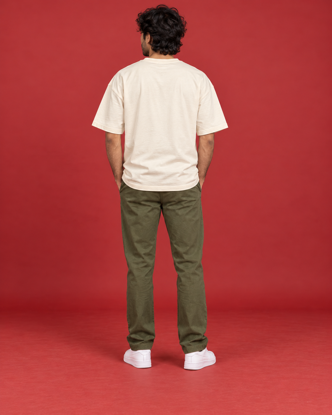 COASTAL DETOUR men's off-white oversized tee plain back