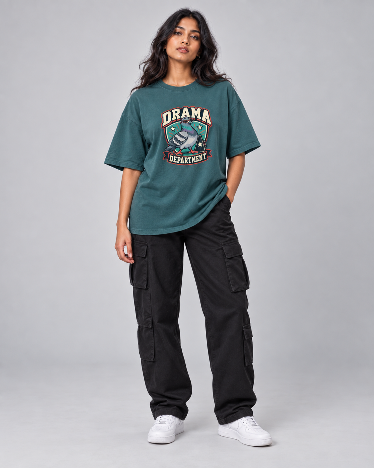 DRAMA DEPARTMENT WOMEN'S OVERSIZED T-SHIRT corrected full front