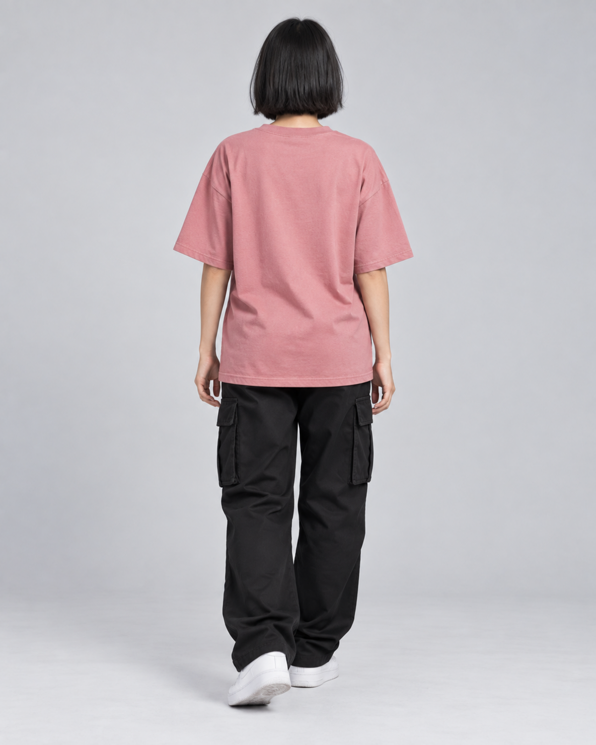 LOW BATTERY HIGH ATTITUDE WOMEN'S OVERSIZED T-SHIRT corrected natural straight back