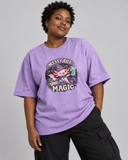 MESSY BUT MAGIC WOMEN'S OVERSIZED T-SHIRT corrected close-up