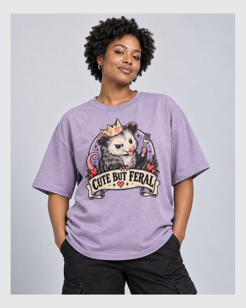 CUTE BUT FERAL OVERSIZED T-SHIRT