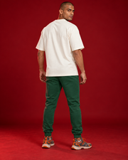 DISCIPLINE DAILY men's offwhite gym tee Back view