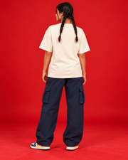 Drive It women's off-white oversized T-shirt plain back view