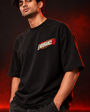 ENDURANCE 24 black oversized T-shirt — print detail