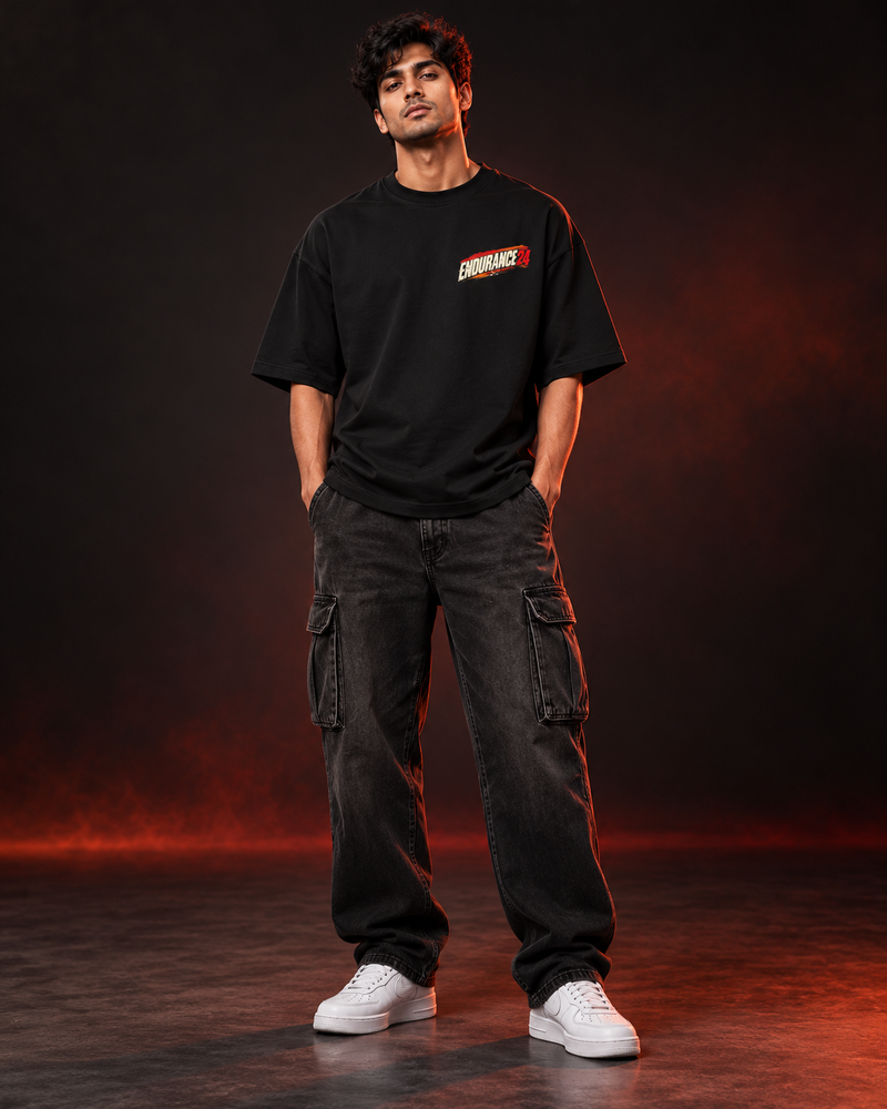 ENDURANCE 24 OVERSIZED T-SHIRT – BLACK