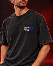 VELOCE 77 chest print close-up