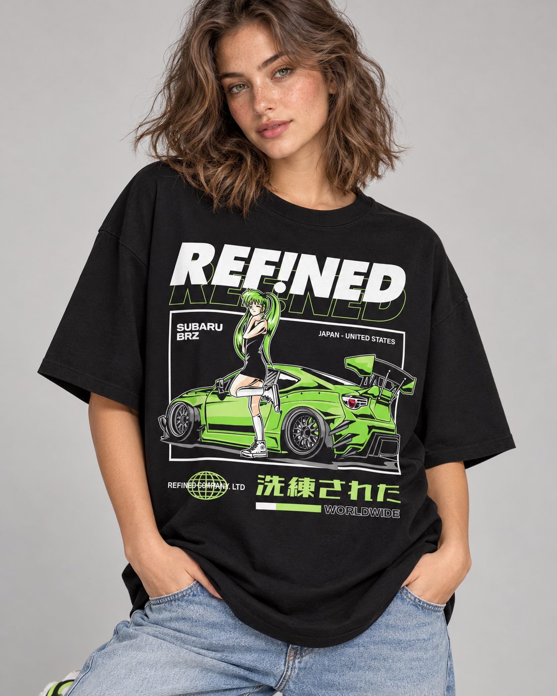 REFINED BRZ women's T-shirt close-up
