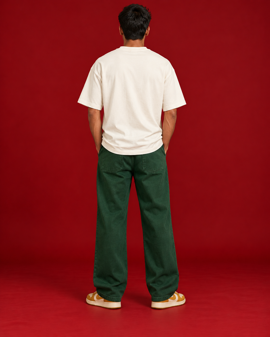GROW AT YOUR PACE illustrated offwhite tee Back view