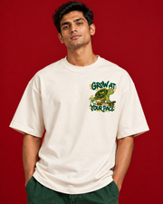 GROW AT YOUR PACE illustrated offwhite tee Close view