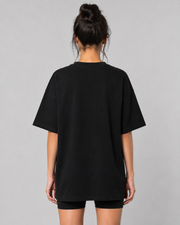 GYM TIME Women's Black Oversized T-Shirt Back View