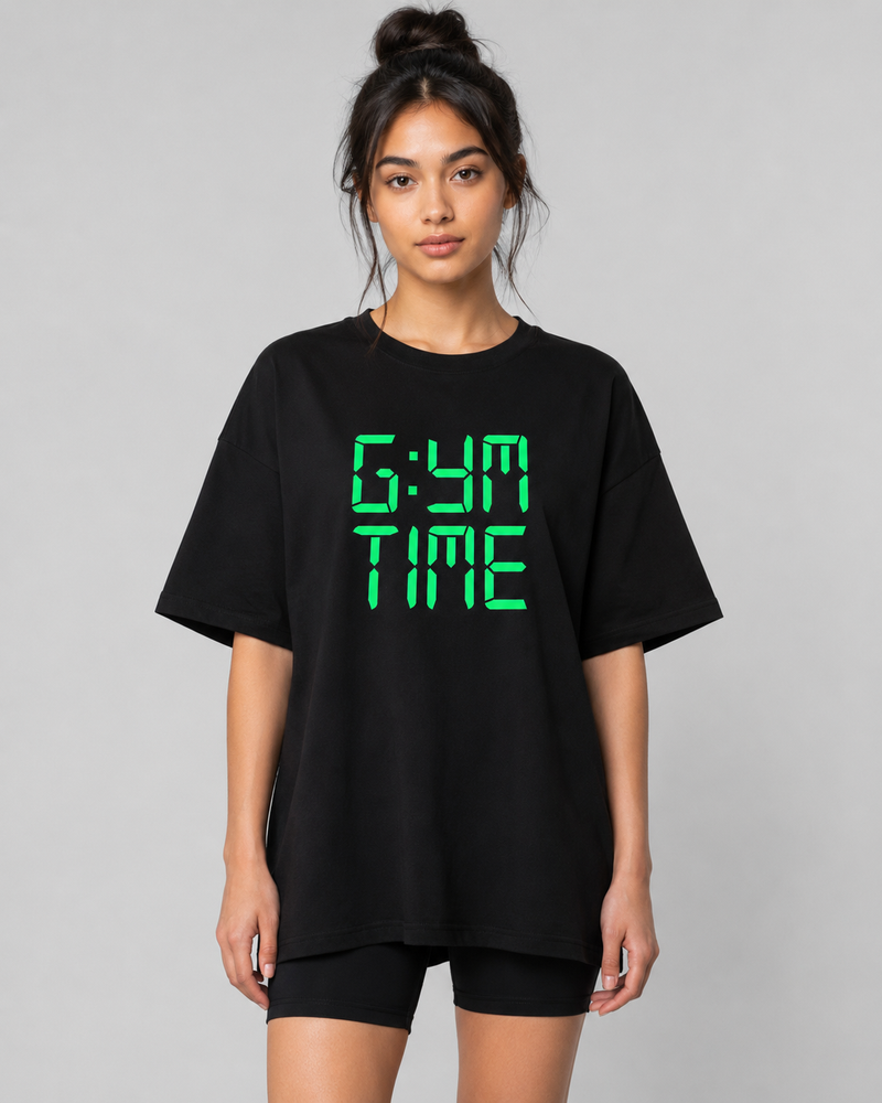 GYM TIME OVERSIZED T-SHIRT – BLACK