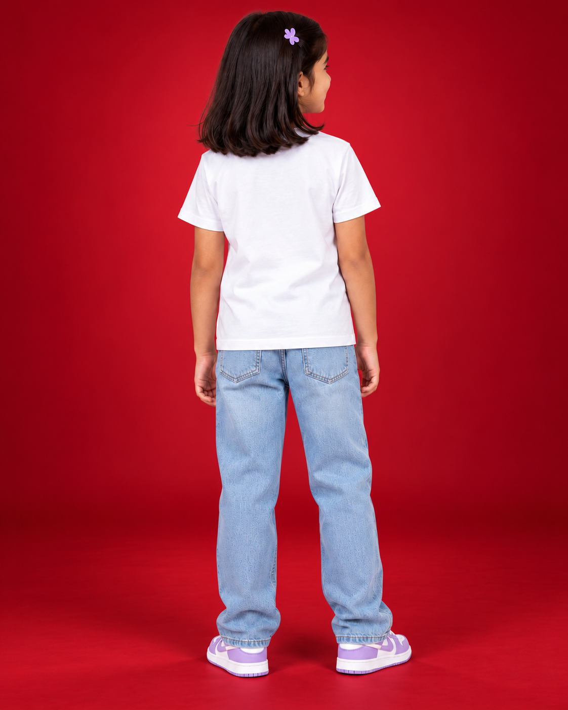 Happy Little Cloud white kids tee plain back