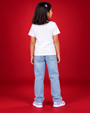 Happy Little Cloud white kids tee plain back