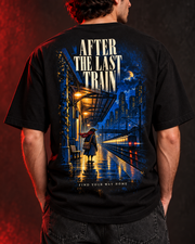 Close detail of the night city back print