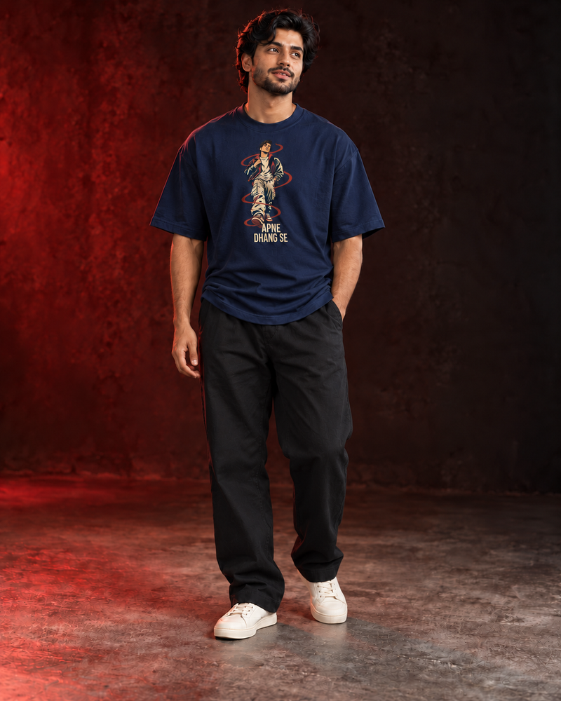 APNE DHANG SE OVERSIZED T-SHIRT – NAVY