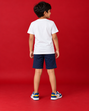High Five Club white kids tee plain back