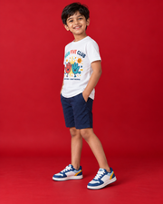 High Five Club white kids tee side