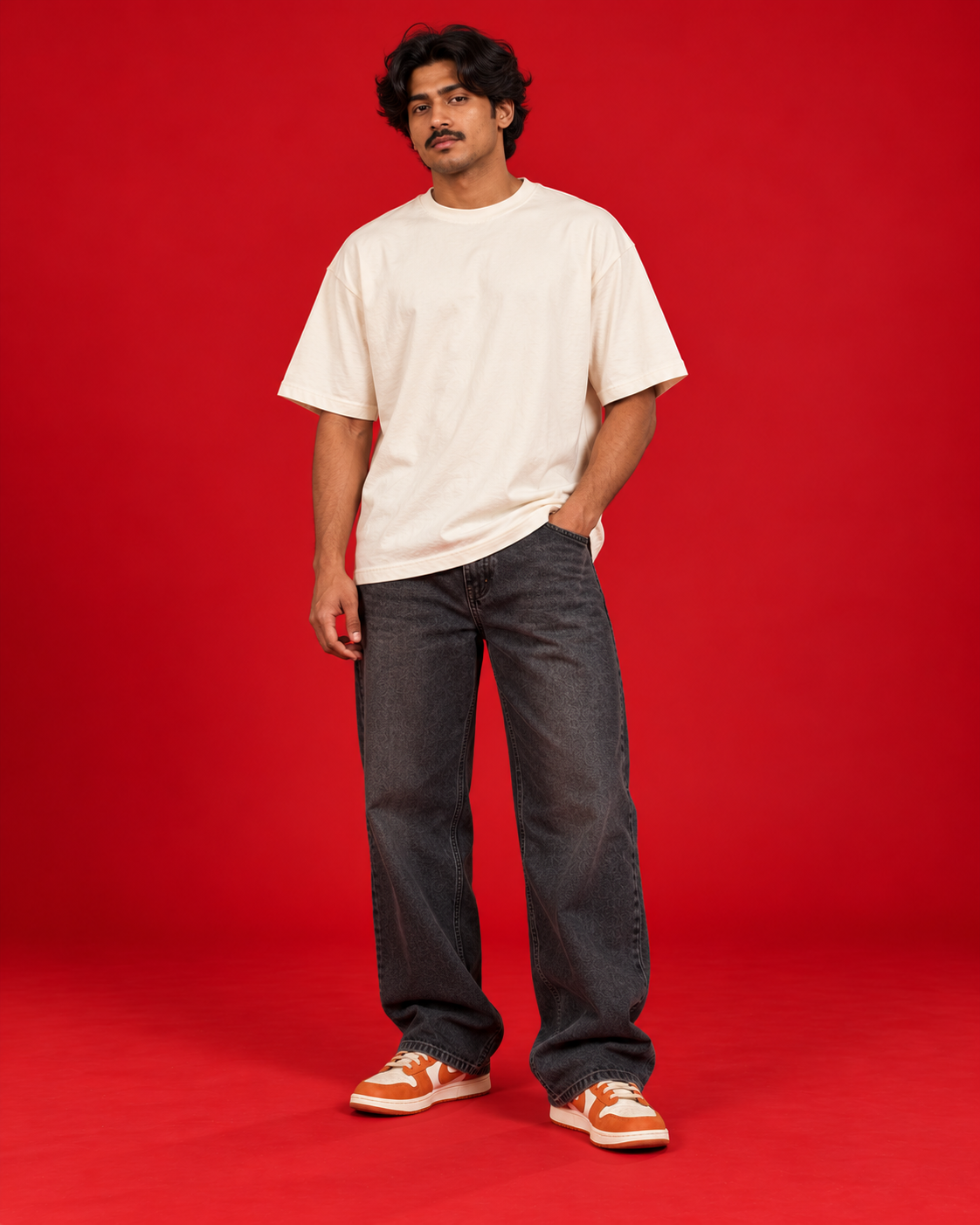 Holdin On To My 20s off-white oversized T-shirt plain front view