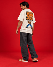 Holdin On To My 20s off-white oversized tee rear three-quarter view comic back print