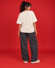 I'm Cool women's off-white oversized T-shirt plain back view