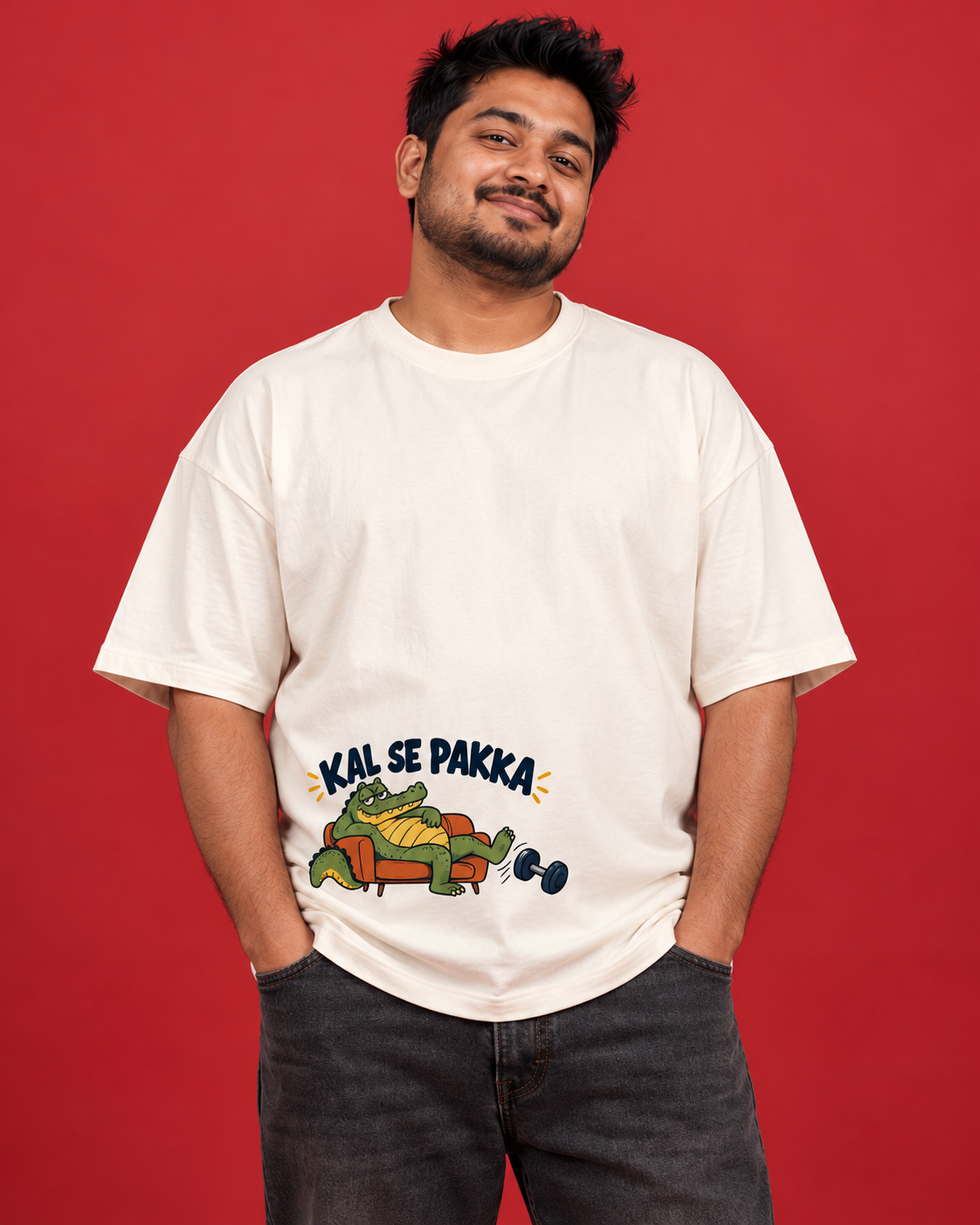 KAL SE PAKKA lazy crocodile print close-up