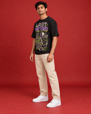 LAST METRO black oversized tee side