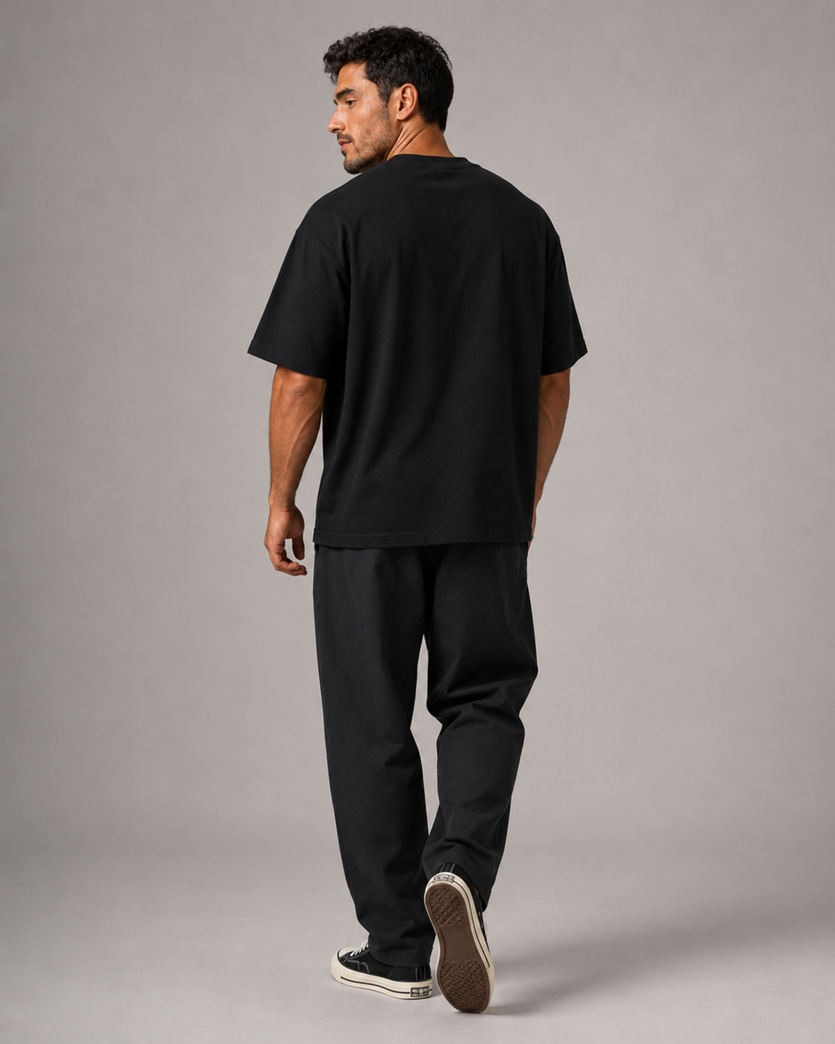 LIFE IS GOOD black oversized T-shirt clean back