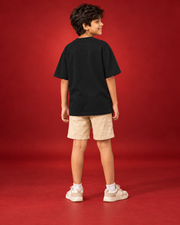 Little Explorer black kids tee back