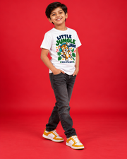 Little Jungle Jam white kids tee side