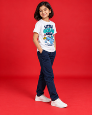 Little Ocean Crew white kids tee side