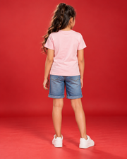 Little Sunshine Club pink kids tee back