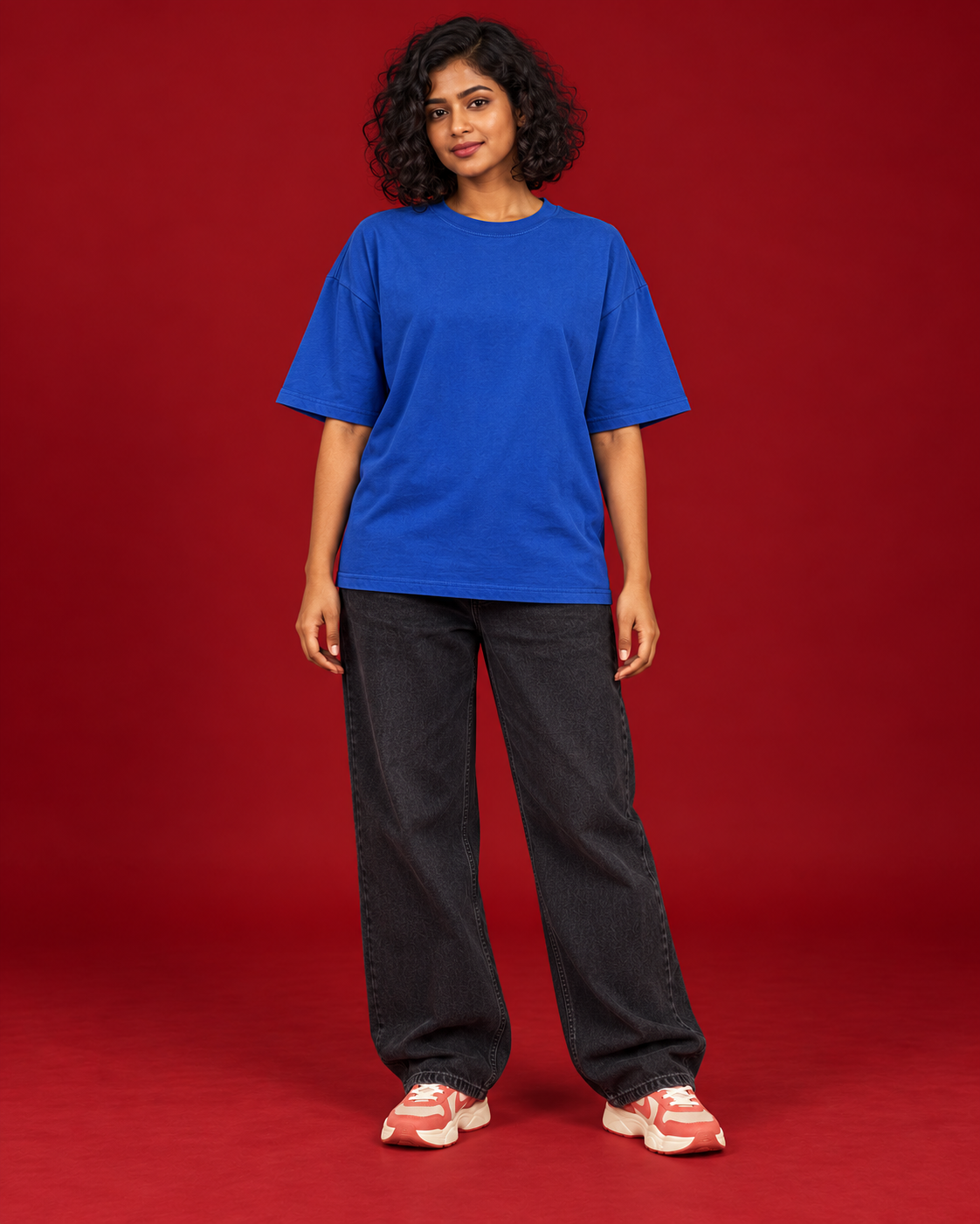 LOW BATTERY HIGH STANDARDS blue tee Front view