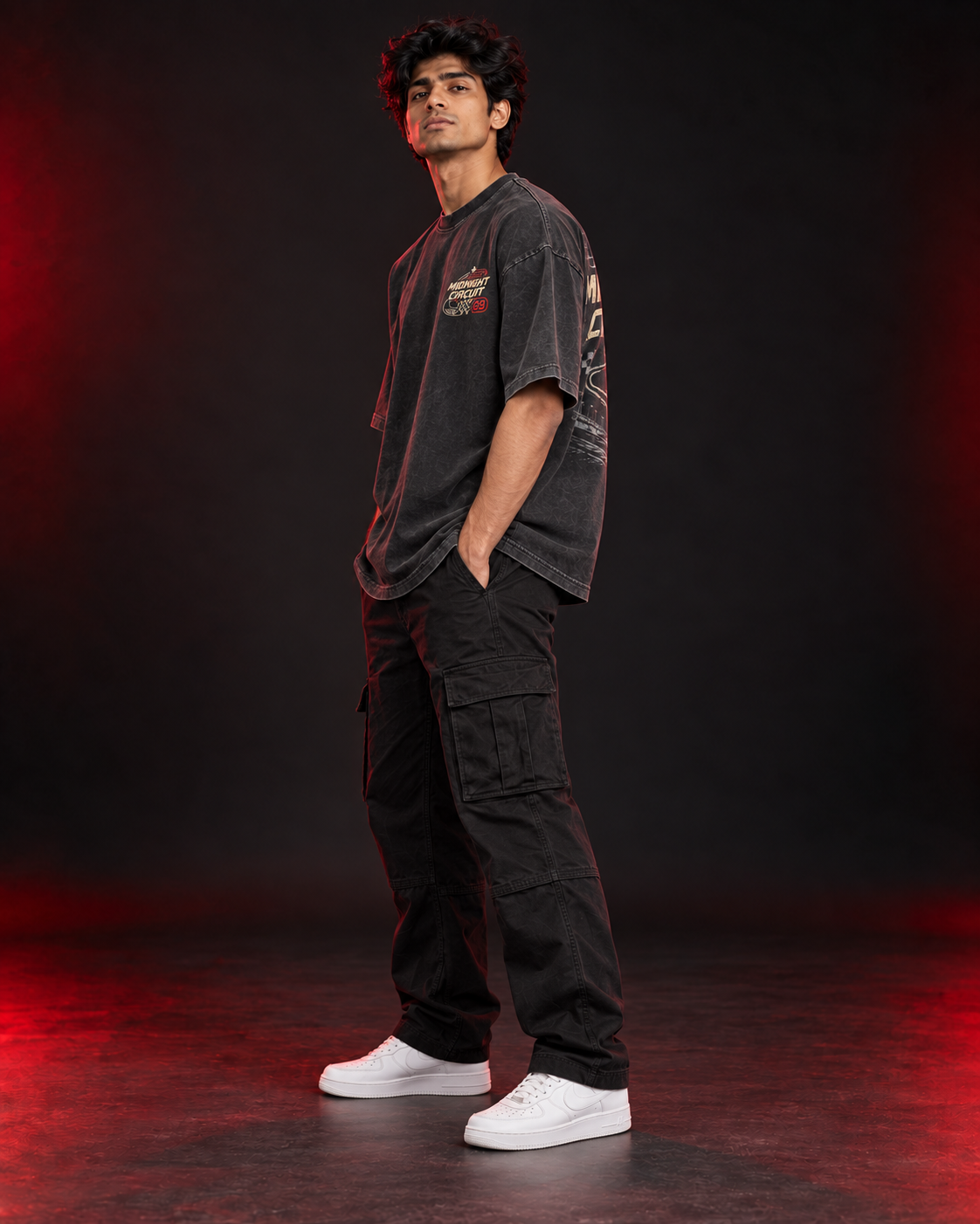 MIDNIGHT CIRCUIT oversized T-shirt side view