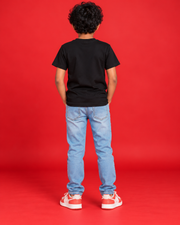 Mini Monster Mood black kids tee back