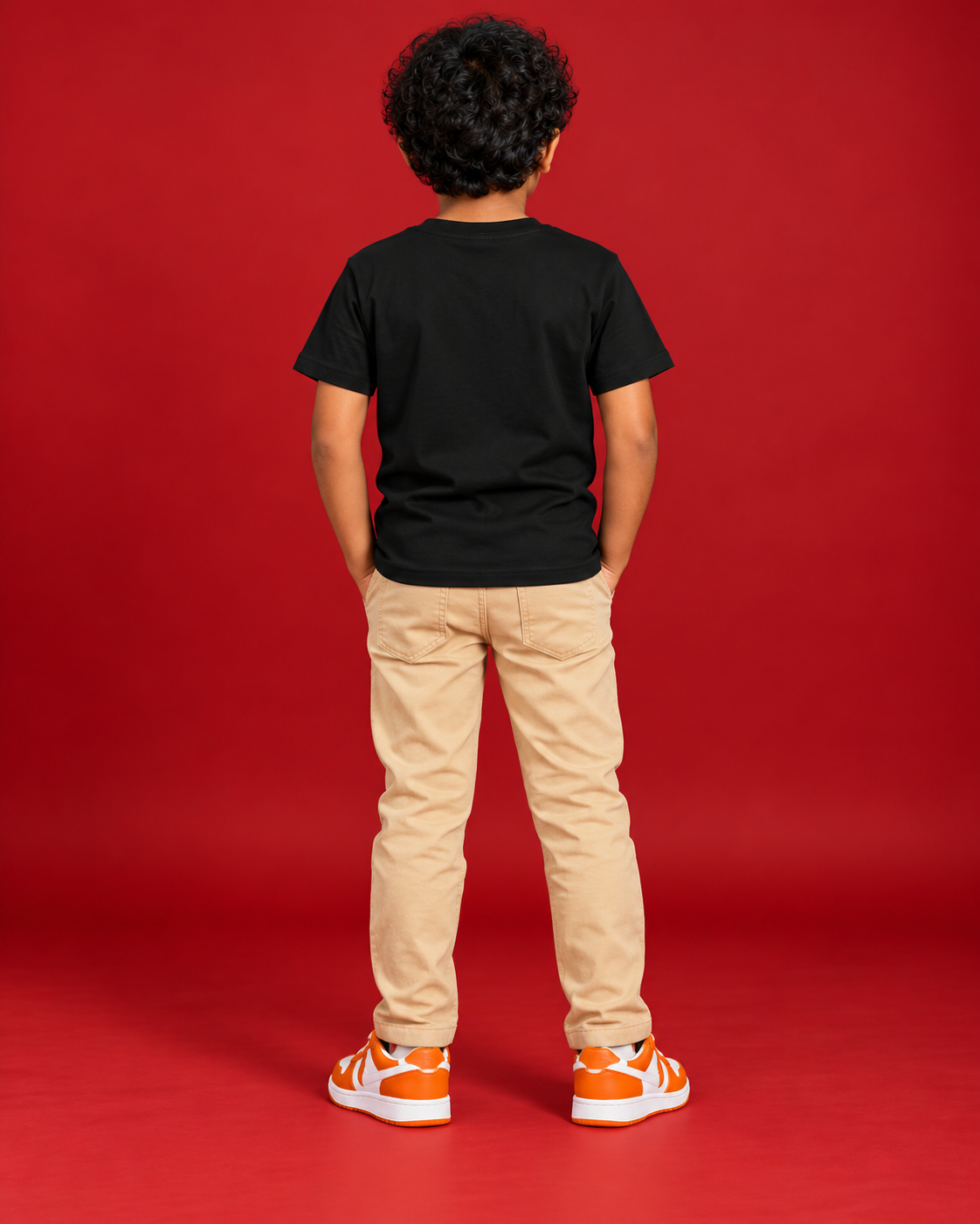 Mini Pit Crew black kids tee plain back